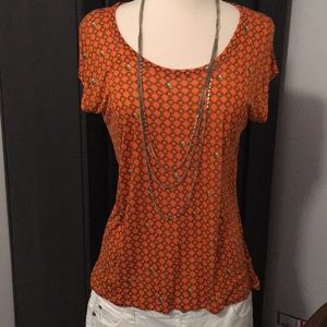 Women’s Michael Kors Orange Gold Top Sz S